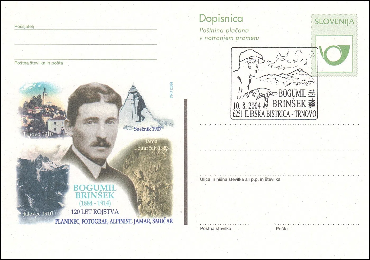 120 LET ROJSTVA BOGUMIL BRINŠEK 1884 - 1914